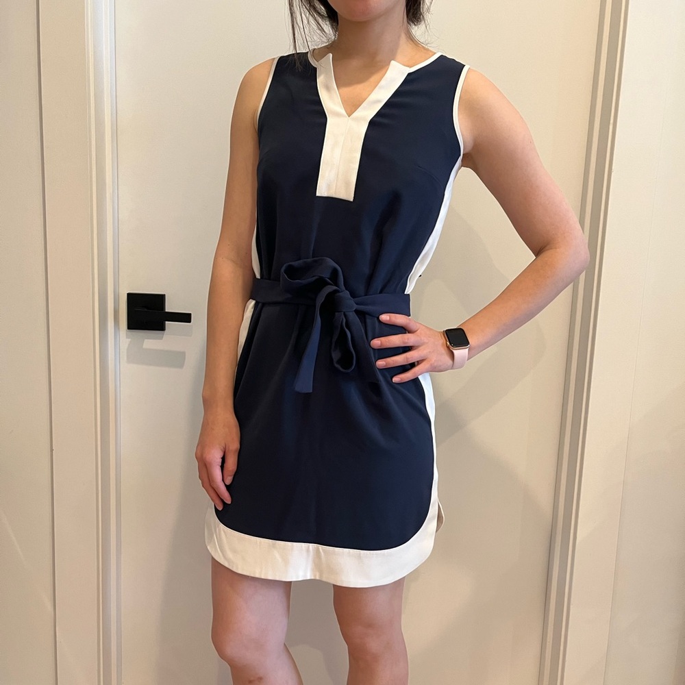 Ann Taylor Stylish Navy Dress XSP